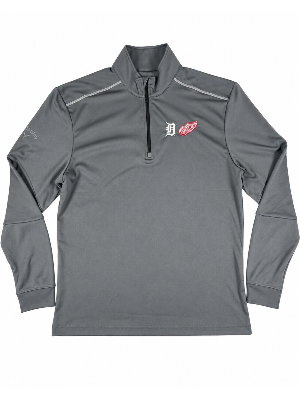 Callaway Weather Series Gray Pullover Sweatshirt with Detroit Red Wings Logo